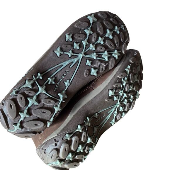 Merrell Prevoz Waterproof Brown Leather Fur Lace Zip Boots size 8.5 - Picture 10 of 15